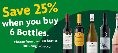 Morrisons Buy 6, Save 25% Wine Offer